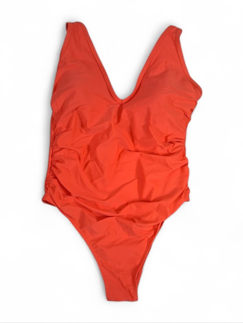 Kona Sol Orange One-Piece High Cut Beachy Swimsuit - V-Neck Women's Size 24W